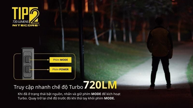 Đèn pin móc khoá Mini Nitecore TIP2 - Đèn pin tự vệ cá nhân đa dụng