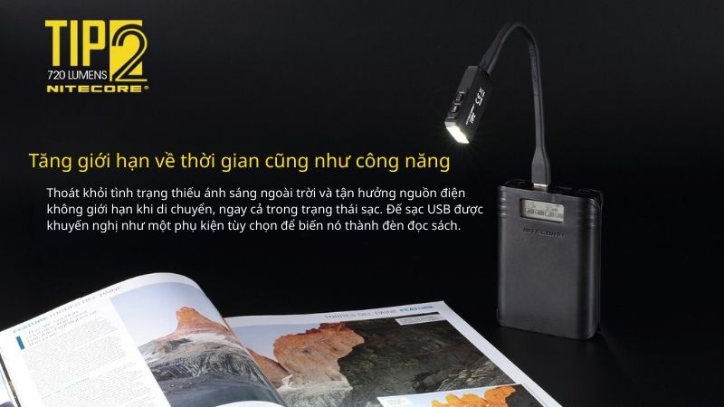 Đèn pin móc khoá Mini Nitecore TIP2 - Đèn pin tự vệ cá nhân đa dụng