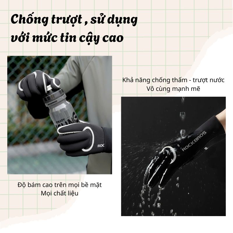 Găng tay đạp xe chống trơn trượt Rockbros S365 - 16310007
