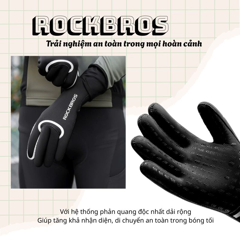 Găng tay đạp xe chống trơn trượt Rockbros S365 - 16310007