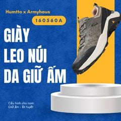 Giày nam Trekking, leo núi Humtto 160560A - Da heo giữ ấm, bền bỉ