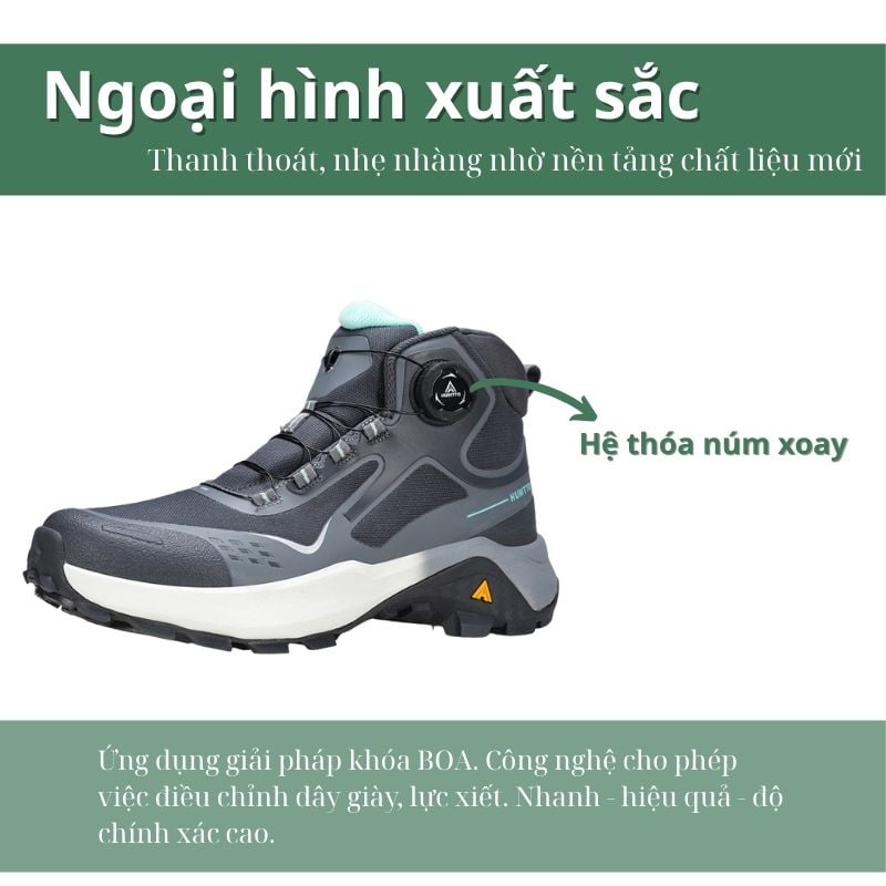 Giày leo núi cổ lửng nam Humtto 260920A - Thời trang, thanh thoát