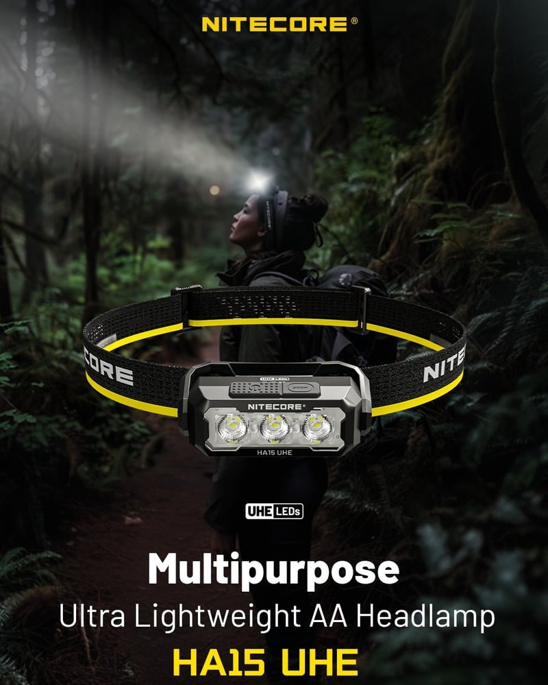 Đèn pin đội đẩu siêu nhẹ Nitecore HA15 UHE 400LM