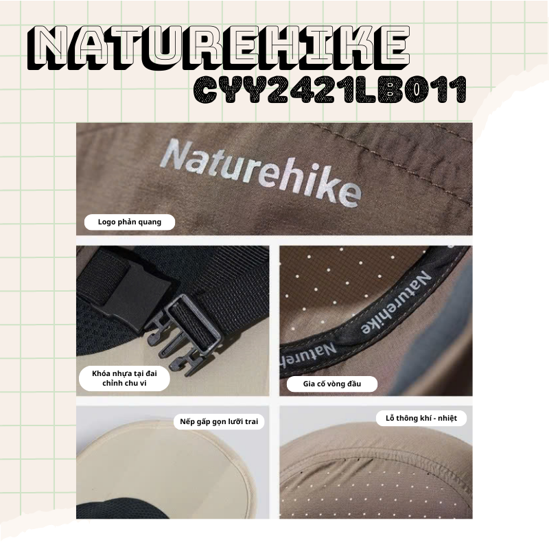 Mũ lưỡi trai gấp gọn, UPF50+ Naturehike CYY2421LB011