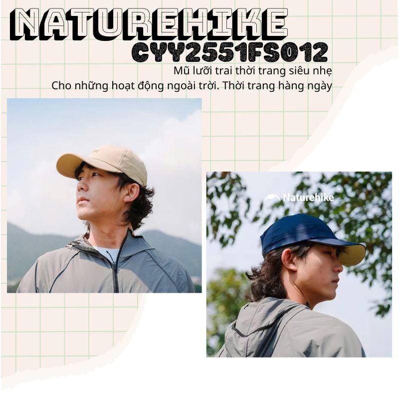 Mũ lưỡi trai thời trang nhẹ Naturehike CYY2551FS012 - Chống nắng UPF50+