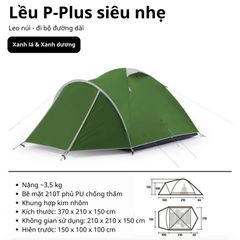 Lều cắm trại P-Series - Lều nhẹ Naturehike P-Plus NH21ZP015