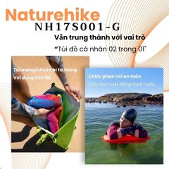 Naturehike NH17S001-G mới - Túi mang đồ khô 2 trong 01 cho thể thao nước
