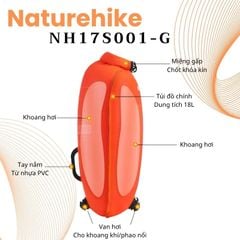 Naturehike NH17S001-G mới - Túi mang đồ khô 2 trong 01 cho thể thao nước