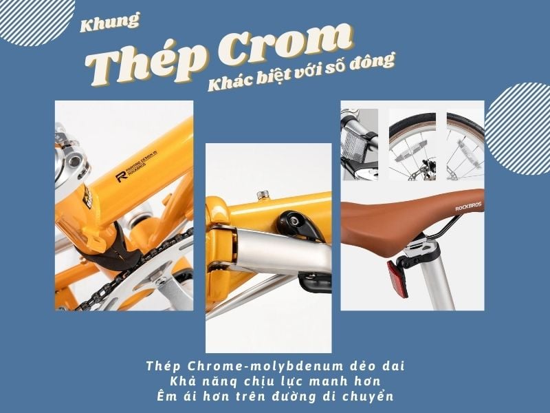 Xe đạp gấp Rockbros VDS-20 phong cách cổ điển