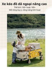 Xe kéo đồ cắm trại Naturehike CNK2450JJ017 với khả năng mở rộng khoang chứa