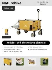 Xe kéo đồ cắm trại Naturehike CNK2450JJ017 với khả năng mở rộng khoang chứa
