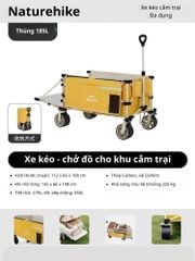 Xe kéo đồ cắm trại Naturehike CNK2450JJ017 với khả năng mở rộng khoang chứa