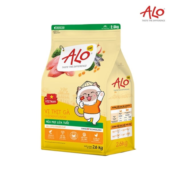 ALO Cat ​​All Life Stages gói 2.6kg Thức ăn hỗn hợp cân bằng dinh dưỡng cho mèo vị thịt gà