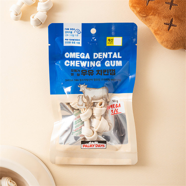 Palmy Days Omega Dental Chewing Gum 50g - Gum thịt gà vị sữa dê