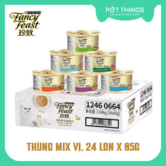 Purina Fancy Feast Gold Thức ăn ướt Pate lon Nội Địa Trung Cho Mèo, Thùng 8ggx24 Lon Mix Vị