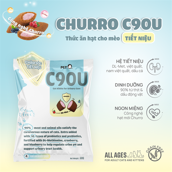 Pet.Q C90U Grain Free Cat Kibble For Urinary Care Thức ăn hạt cho mèo hỗ trợ tiết niệu