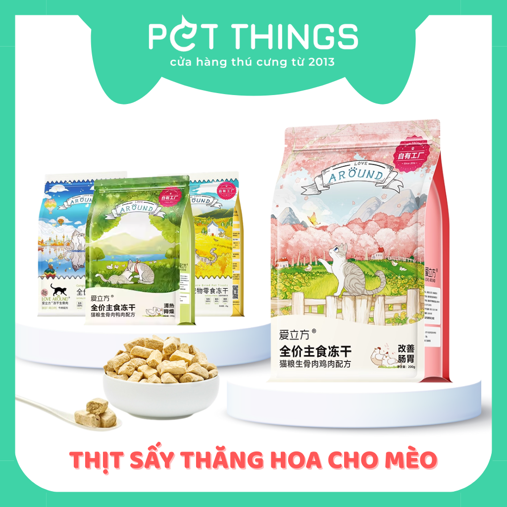 LOVE AROUND Raw Meat - Thịt đông khô sấy lạnh cho mèo