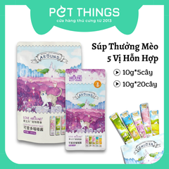 Súp Thưởng LOVE AROUND 5 Vị Hỗn Hợp Cho Mèo, Gói 5 cây / 20 cây