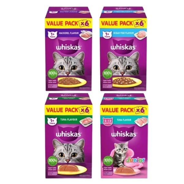 WHISKAS VALUE PACK 80GX6 Hộp Pate Cho Mèo