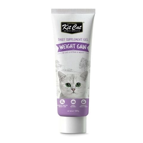 Kit Cat Daily Supplement Gel 120g Weight Gain Gel Hỗ trợ dinh dưỡng, tăng cân, ngon miệng cho mèo