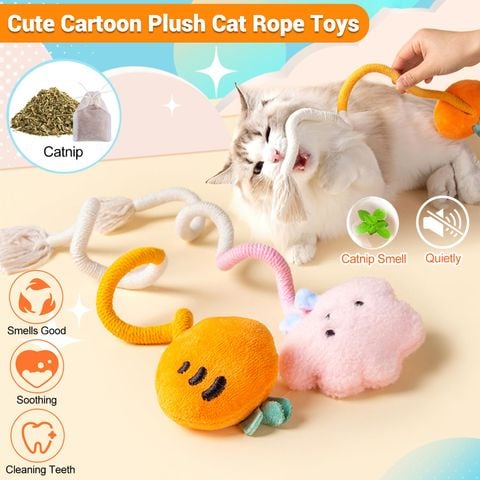Đồ chơi thú bông catnip kèm dây thừng cho mèo 49cm