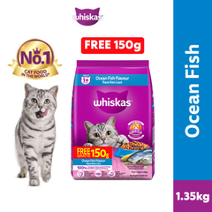 Whiskas Adult 1+ Ocean Fish Thức Ăn Hạt Cho Mèo Trưởng Thành, Cá Biển