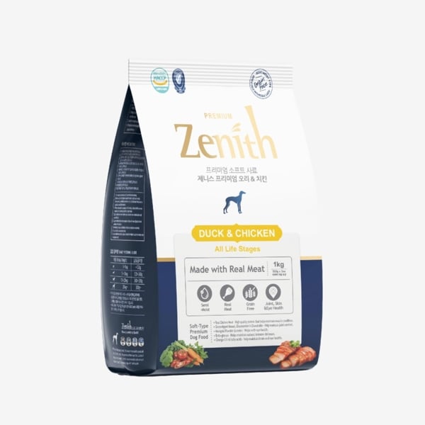 Zenith Dog Premium Duck & Chicken All Life Stage 1kg Thức ăn hạt mềm thịt vịt và gà cho mọi lứa tuổi