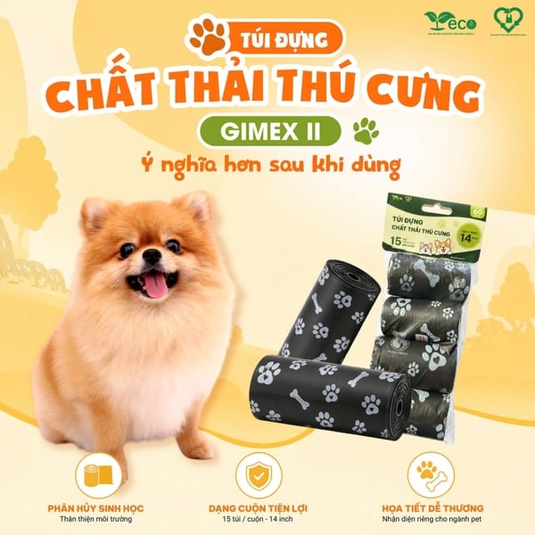 Túi đựng chất thải thú cưng GIMEX II, 22x35cm