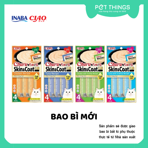 Súp thưởng cho mèo INABA CIAO Churu Skin & Coat 14gx4 Chăm sóc Da & Lông