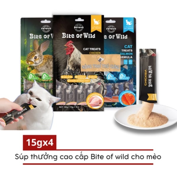 Bite Of Wild Cat Treat 60g (15gx4) - Súp thưởng cho mèo