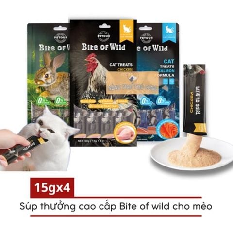 Bite Of Wild Cat Treat 60g (15gx4) - Súp thưởng cho mèo