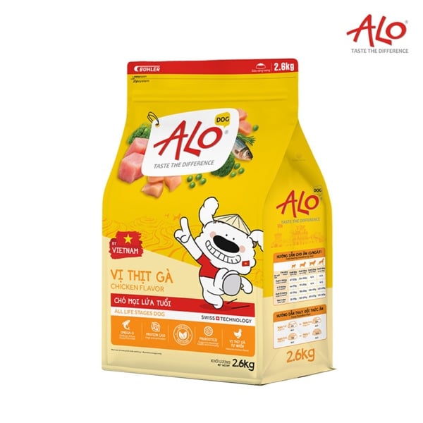 ALO Dog ​​All Life Stages 2.6kg Thức ăn hỗn hợp cân bằng dinh dưỡng cho chó vị thịt gà