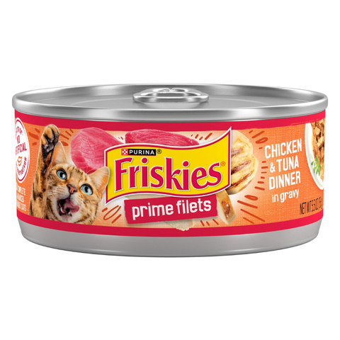 Pate Mèo Friskies Prime Filets With Chicken & Tuna Dinner In Gravy 156g