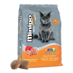 Minino Plus® Adult Chicken-Fish-Rice - Hạt cho mèo trưởng thành Vị Gà, Cá Và Gạo