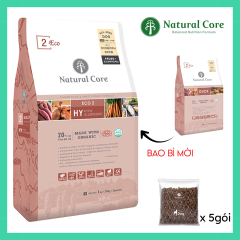 Hạt khô hữu cơ cho chó Natural Core Thịt Vịt 1kg