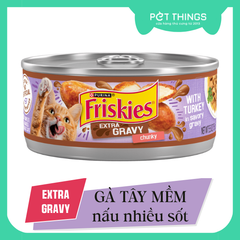 Pate Mèo Friskies Extra Gravy Chunky With Turkey In Savory Gravy 156g