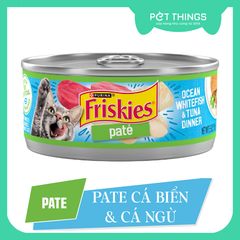Thức ăn Pate cho Mèo Friskies Paté Ocean Whitefish & Tuna Dinner 156g