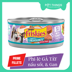 Thức ăn pate cho Mèo Friskies Prime Filets Tasty Treasures Turkey In Gravy With Liver 156g (5.5oz)