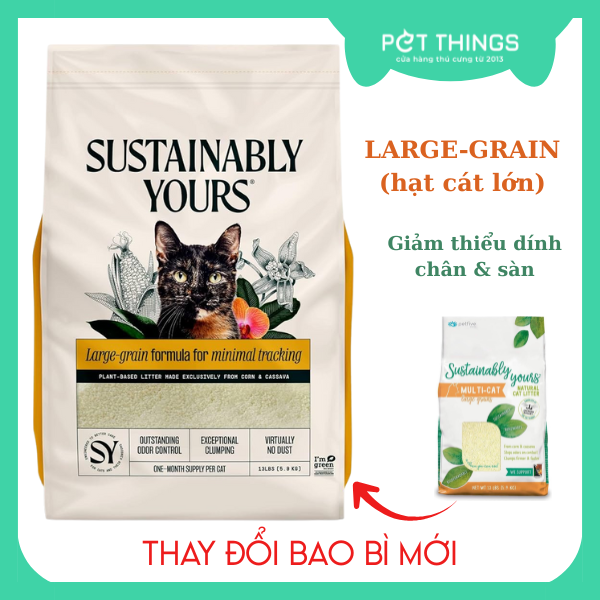 Cát vệ sinh Bắp Ngô Petfive Sustainably Yours Hạt Lớn (Large Grain)