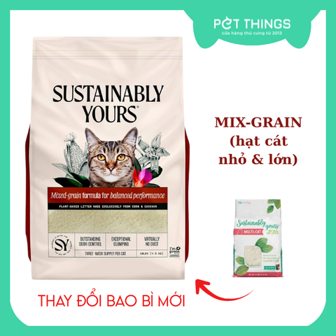 Cát vệ sinh Bắp Ngô Petfive Sustainably Yours Hạt Mix Lớn & Nhỏ