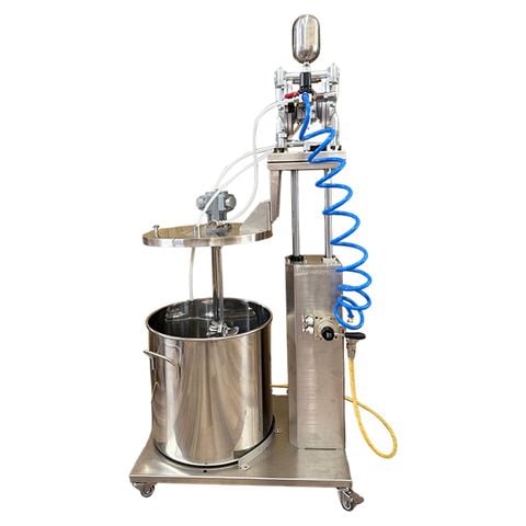 Thùng Chứa Sơn Có Khuấy Và Bệ Nâng Hạ Tự Động