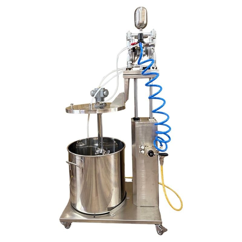 Thùng Chứa Sơn Có Khuấy Và Bệ Nâng Hạ Tự Động