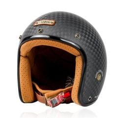  Mũ 3/4 Bulldog Heli Carbon - Carbon Nhám 