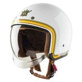 Nón 3/4 ROYAL M139 Kính Âm - Trắng Chỉ Vàng