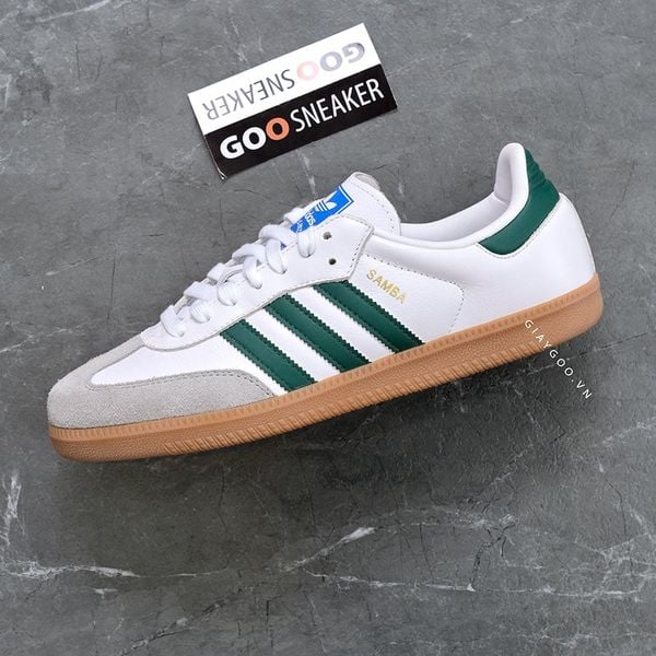  (Bản da thật) Adidas Samba OG White Collegiate Green Gum IE3437 