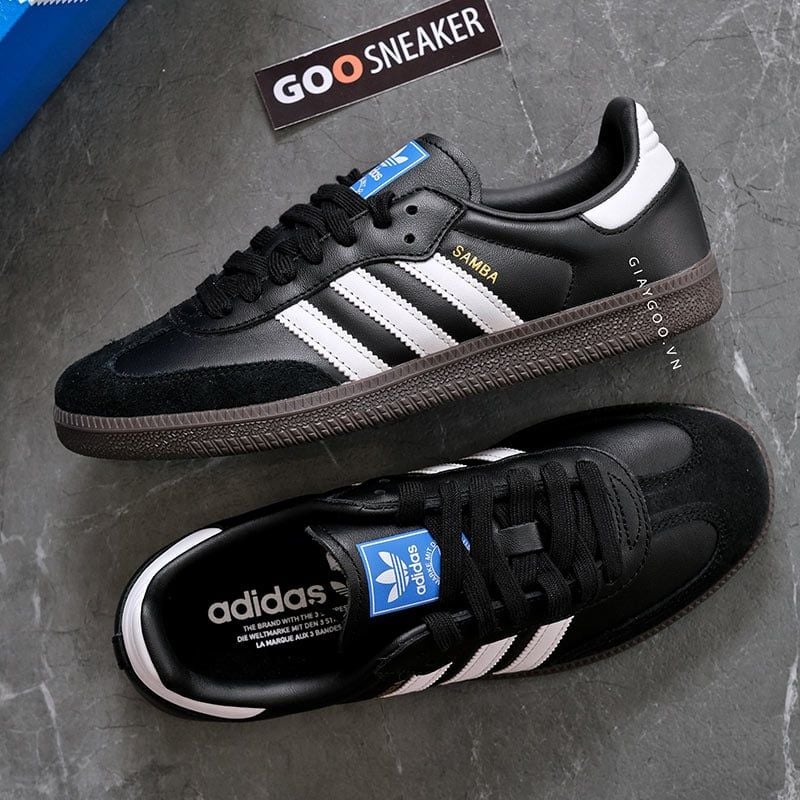  (Bản da thật) Adidas Samba OG Black Gum B75807 