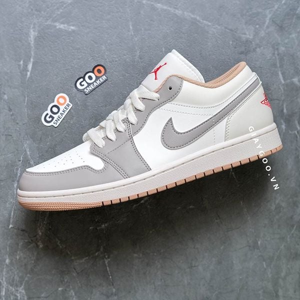  Giày Nike Air Jordan 1 Low Red College Grey 553558-169 