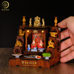 Set 2-2 COMBO 5 - BÀN THỜ SONG LONG CHẦU NGUYỆT + PHỤ KIỆN