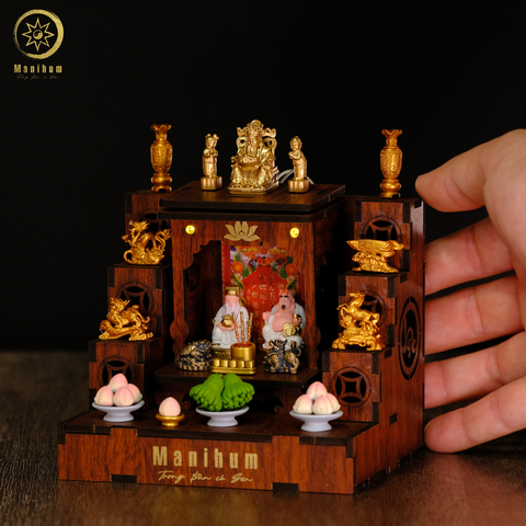 Set 1-3 COMBO 5 - BÀN THỜ  KIM TÀI PHÚC ĐỊA + PHỤ KIỆN