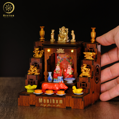 Set 2-1 COMBO 5 - BÀN THỜ SONG LONG CHẦU NGUYỆT + PHỤ KIỆN